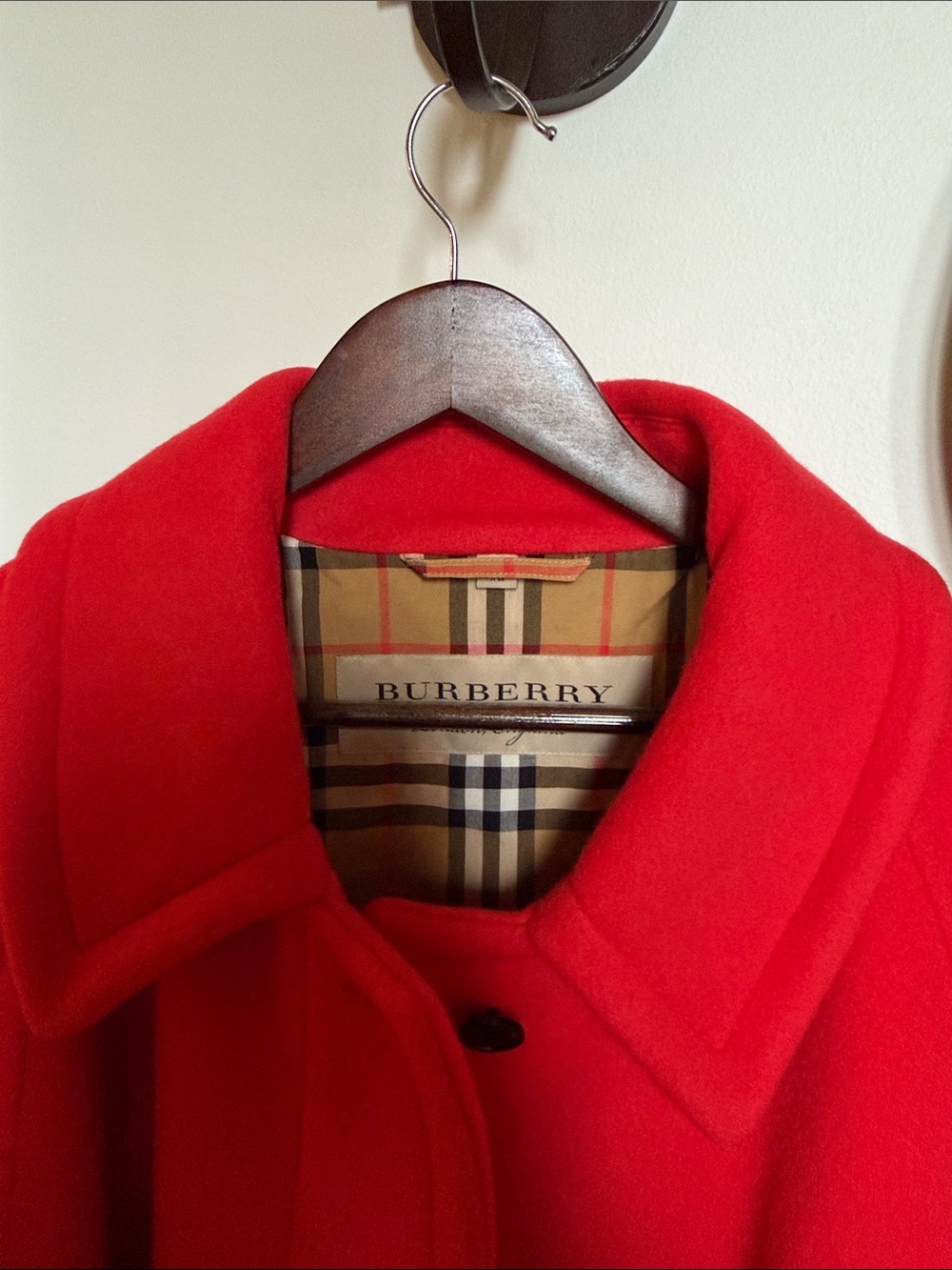 Burberry Red Wool Pea Coat - Picture 8 of 11